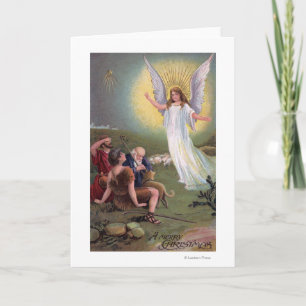 Cartão De Festividades Um Anjo de Natal Feliz antes dos pastores