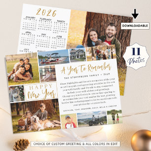 Cartão De Festividades Um Ano Para Lembrar 12 Foto Do Calendário 2025