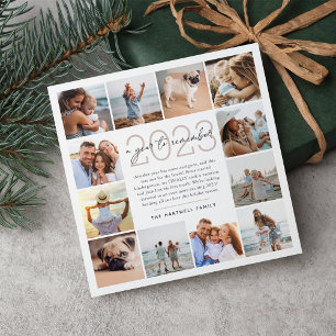 Cartão De Festividades Um ano para lembrar Ano em Revisão Colagem de Fo