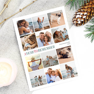 Cartão De Festividades Um ano para lembrar Ano em Revisão Colagem de Fo