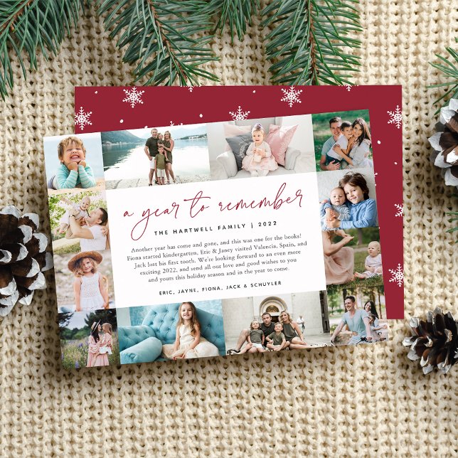 Cartão De Festividades Um ano para lembrar | Ano em Revisão Colagem de Fo (Criador carregado)