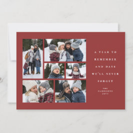 Cartão De Festividades Um ano para lembrar colagem de fotos sentimental