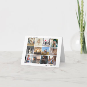 Cartão De Festividades Um Ano Para Lembrar O Natal Da Colagem De Fotos Da