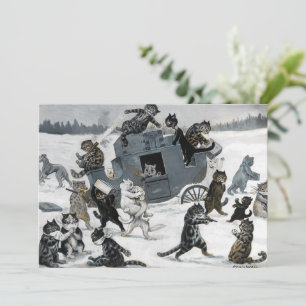 Cartão De Festividades Um assalto à autoestrada por Louis William Wain