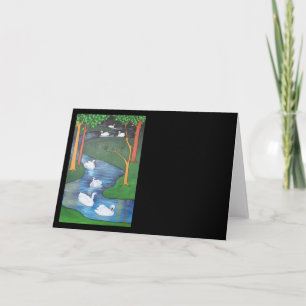 Cartão De Festividades Um bando de sete pântanos-a-natação