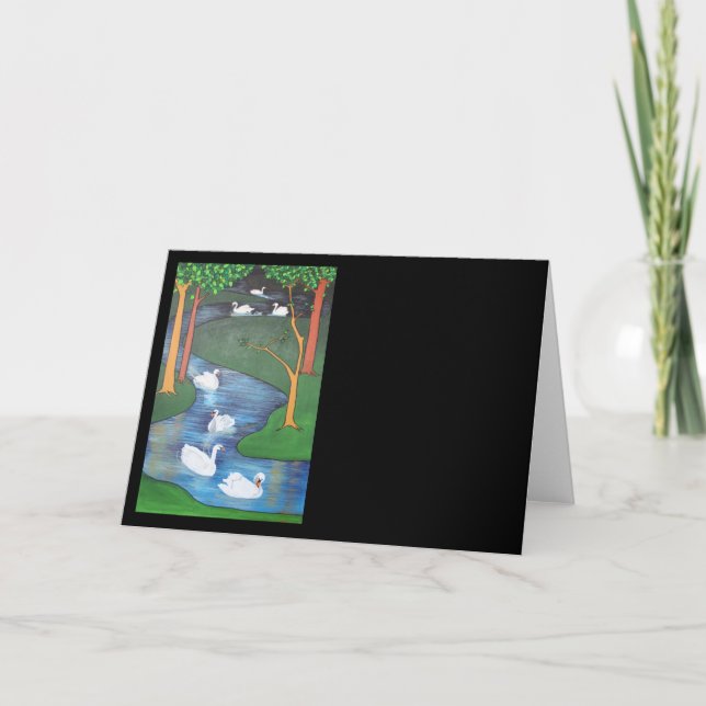 Cartão De Festividades Um bando de sete pântanos-a-natação (Frente)