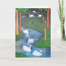 Cartão De Festividades Um bando de sete pântanos-a-natação