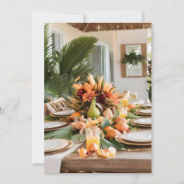 Cartão De Festividades Um Banquete de Ação de Graças em um panorama tropi