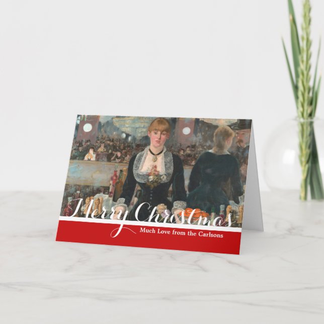 Cartão De Festividades Um Bar no Manet Folies-Bergère Edouard (Frente)