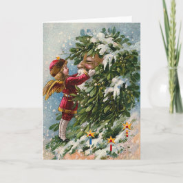 Cartão De Festividades "Um beijo do visco para o papai noel "