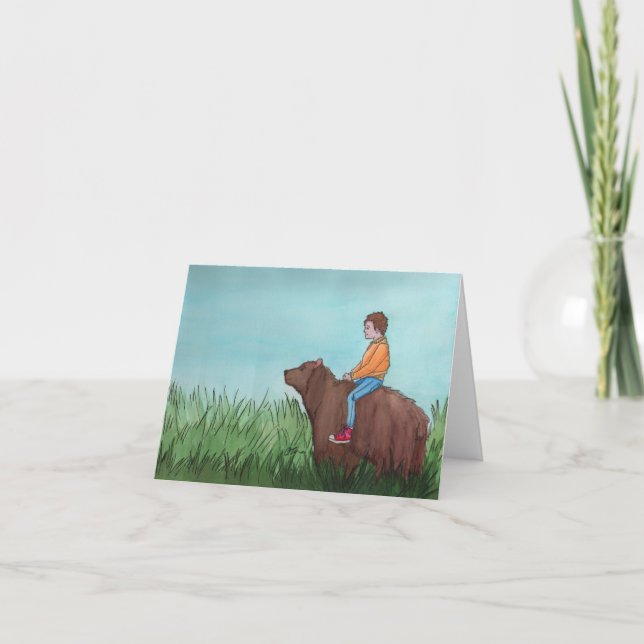 Cartão De Festividades Um belo dia: placa de saudação 4"x5.6" (Frente)