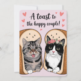 Cartão De Festividades Um Brinde Ao Feliz Casal Gato de Casamento Engraça