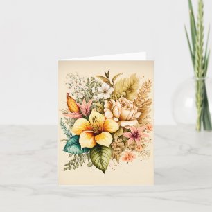 Cartão De Festividades Um Buquê De Pacote De Flor Amarelo Para Os Seus Di