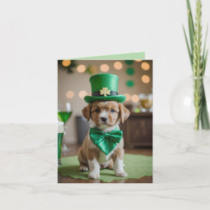 Cartão De Festividades Um cachorrinho bonito com Rua.
