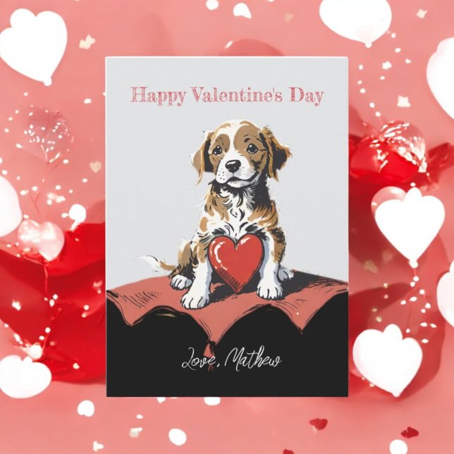 Cartão De Festividades Um cachorrinho fofo (Criador carregado)