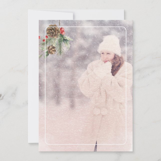 Cartão De Festividades Um Caminhão Rosa De Feliz Natal Russo Uma Foto (Frente)