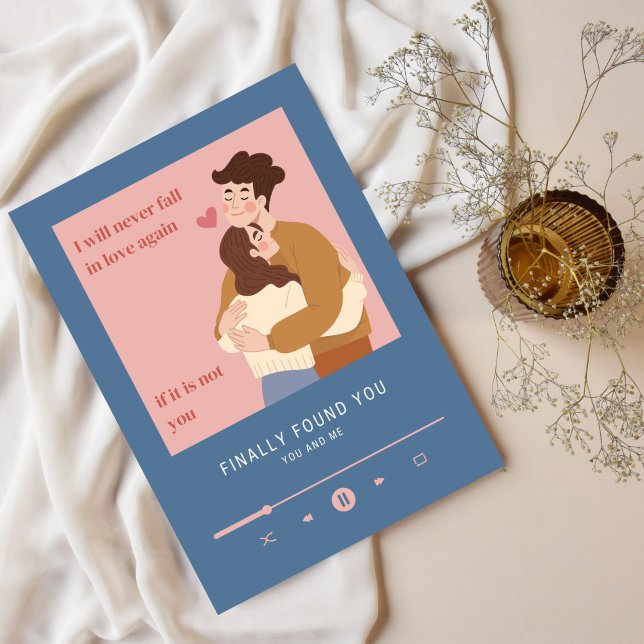 Cartão De Festividades Um casal se abraça - Placa de Dia de os namorados (Criador carregado)