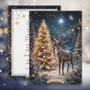 Cartão De Festividades Um Cervo e a Estrela do Norte Natal Personalizad