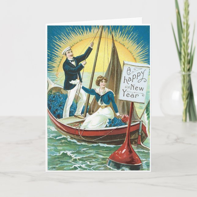 Cartão De Festividades Um cumprimento do ano novo (Frente)