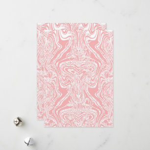 Cartão De Festividades um design abstrato cor-de-rosa e branco num fundo