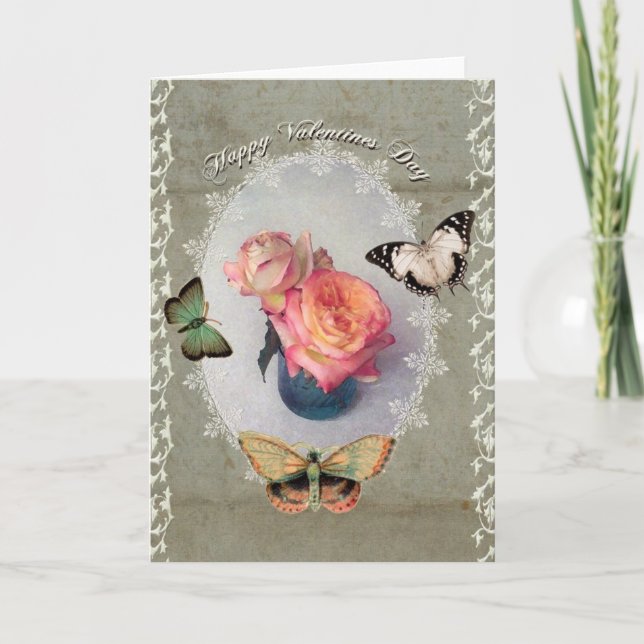 Cartão De Festividades Um Dia de os namorados vitoriano (Frente)