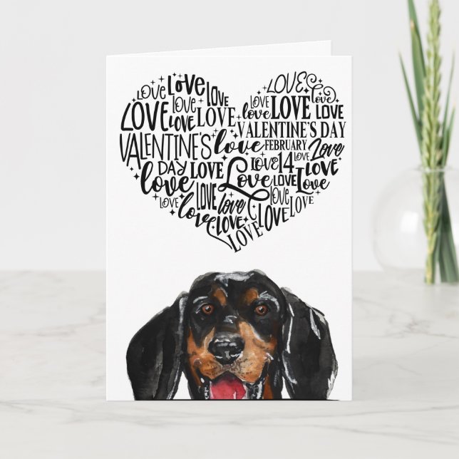 Cartão De Festividades Um Dia dos Namorados do seu Black & Tan Coonhound  (Frente)