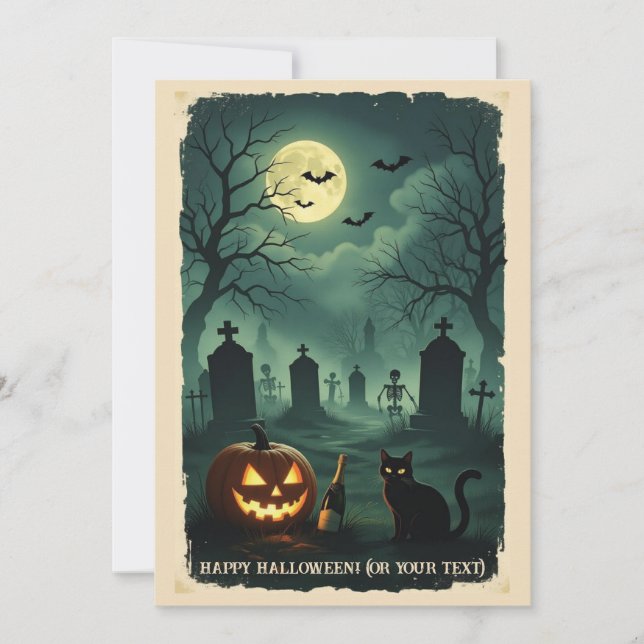 Cartão De Festividades Um encontro noturno no fim do mundo (Frente)