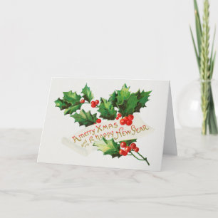 Cartão De Festividades Um Feliz Natal e uma Vintage Feliz ano novo