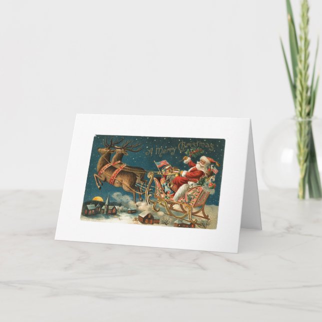 Cartão De Festividades Um Feliz Papai noel de Natal (Frente)