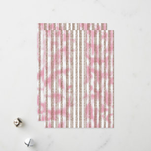 Cartão De Festividades um fundo listrado rosa e branco