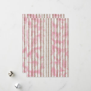 Cartão De Festividades um fundo listrado rosa e branco