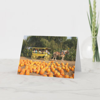 Cartão De Festividades Um hayride no remendo da abóbora