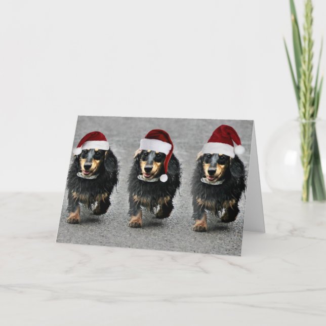 Cartão De Festividades Um jaspe SausageChristmas (Frente)