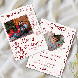 Cartão De Festividades Um lindo rabisco de natal personalizado 2 foto ver