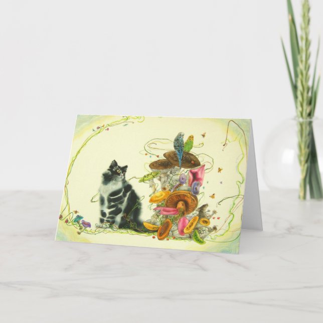 Cartão De Festividades Um mundo encantador (Frente)