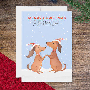 Cartão De Festividades Um Natal Alegre Dachshunds Fofos Que Eu Amo