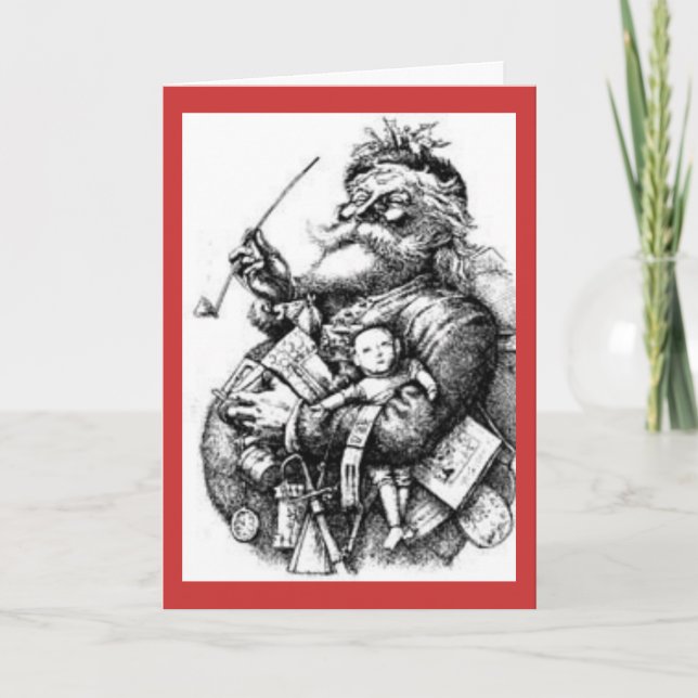 Cartão De Festividades Um Natal antiquado (Frente)