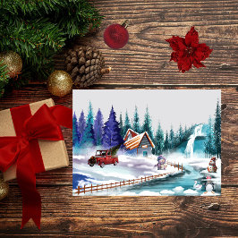 Cartão De Festividades Um Natal ao ar livre