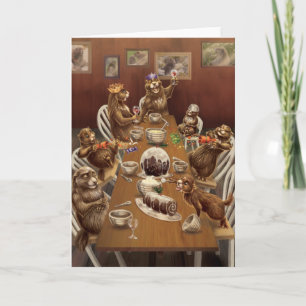 Cartão De Festividades Um Natal da costa oeste: Marmota