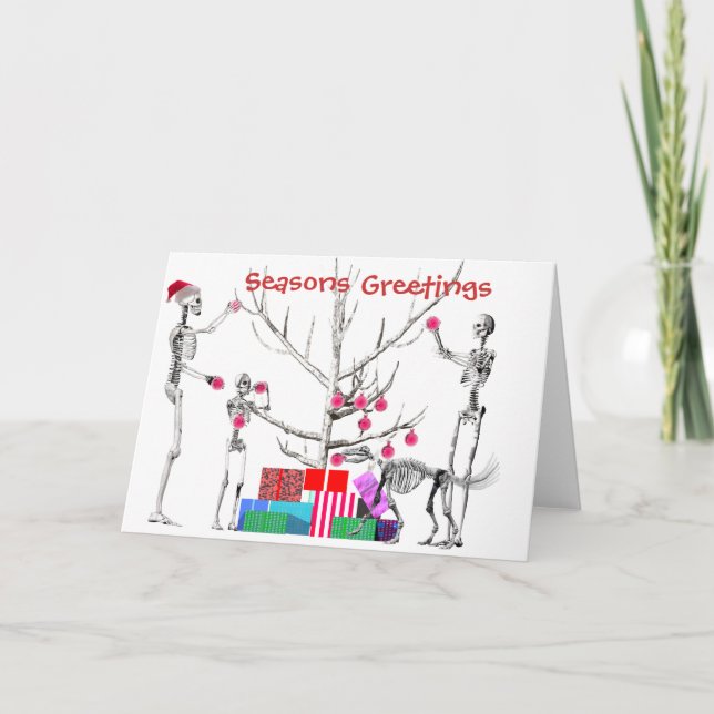 Cartão De Festividades Um Natal de esqueleto (Frente)