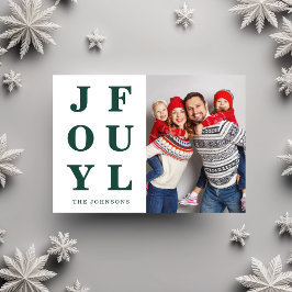 Cartão De Festividades Um Natal De Foto Verde Moderno