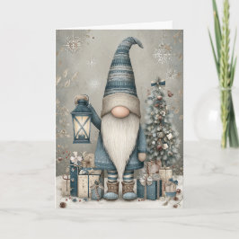Cartão De Festividades Um Natal de Gnome Caprichoso