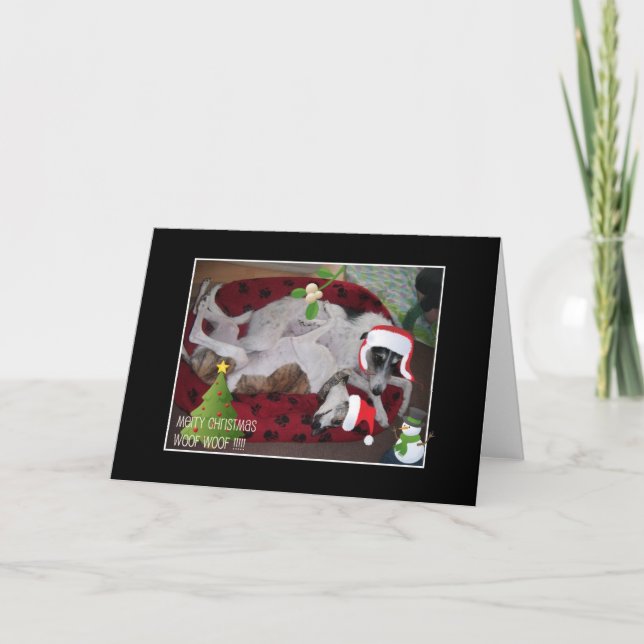 Cartão De Festividades Um Natal De Lurcher (Frente)