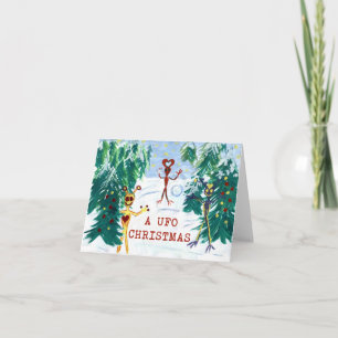 Cartão De Festividades Um Natal de OVNI
