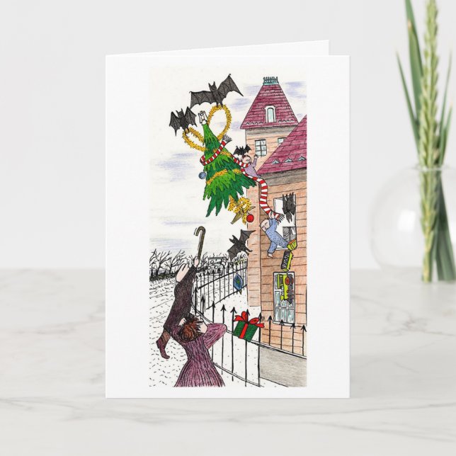 Cartão De Festividades Um Natal muito extravagantemente (Frente)