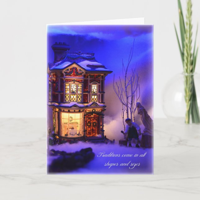 Cartão De Festividades Um Natal tradicional (Frente)