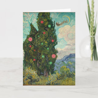Cartão De Festividades Um Natal Van Gogh