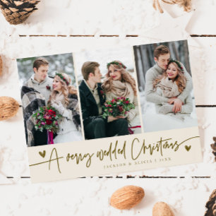 Cartão De Festividades Um Novo Creme Fotográfico de Natal Muito Casado
