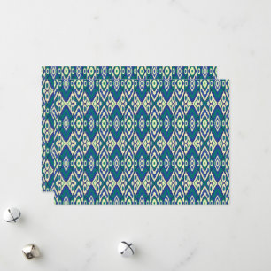 Cartão De Festividades um padrão azul e verde com fundo branco