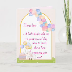 Cartão De Festividades Um passarinho me disse que é seu aniversário